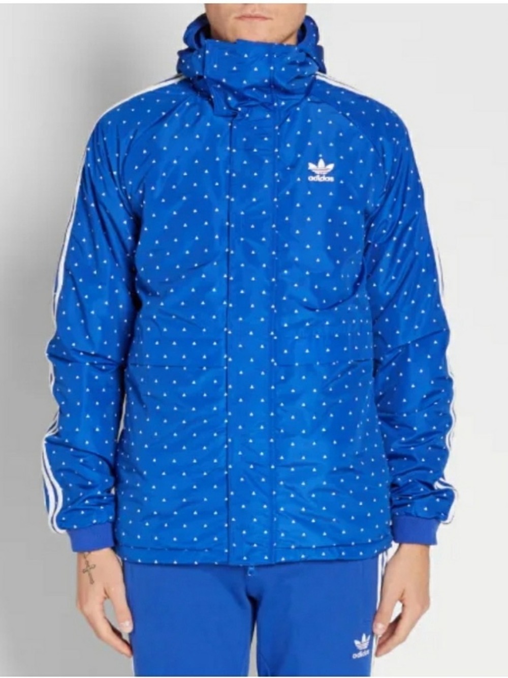 Adidas Originals x Pharrell Williams Windbreaker Jacket Mens Size Small Blue